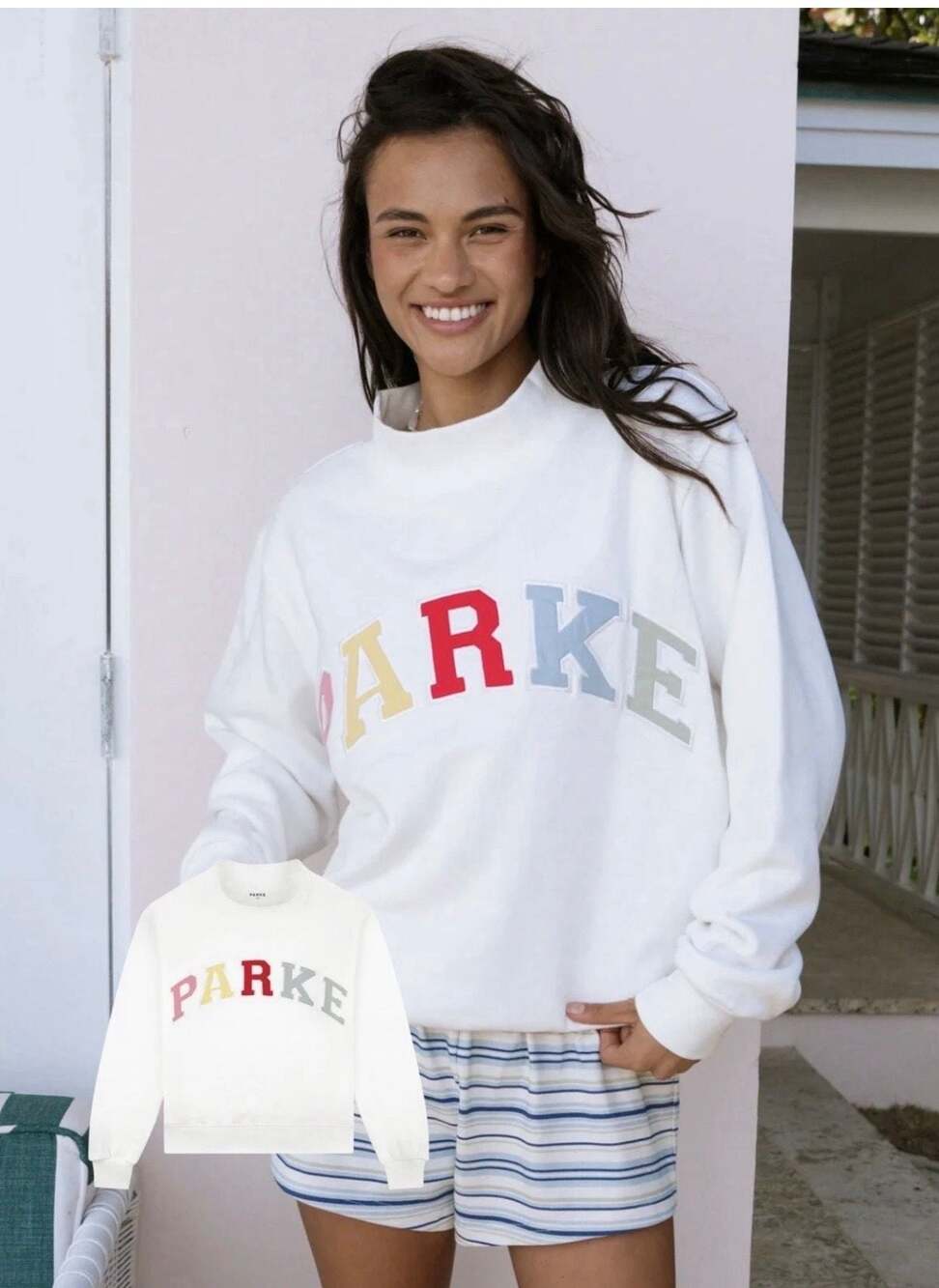 PARKE Varsity Mockneck - Paradise – small/medium Summerland Collection - NIB